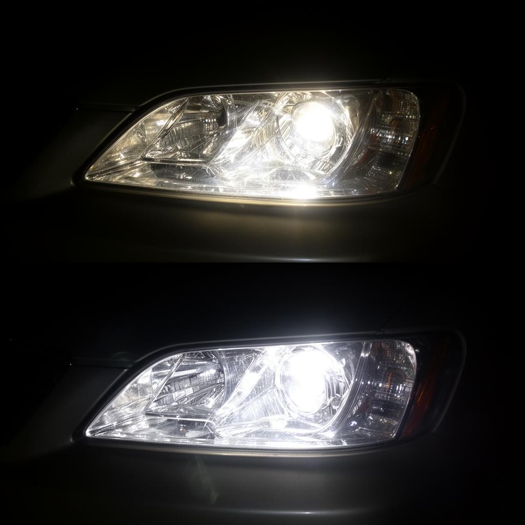 Restauración de faros antes y después
